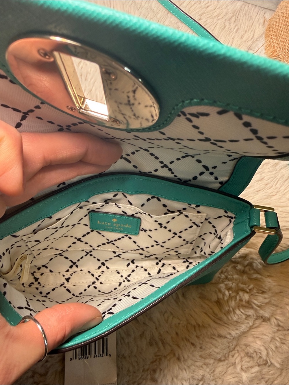 ✨ Kate Spade Sally Newbury Lane turquoise saffiano leather crossbody bag✨ - Picture 10 of 13